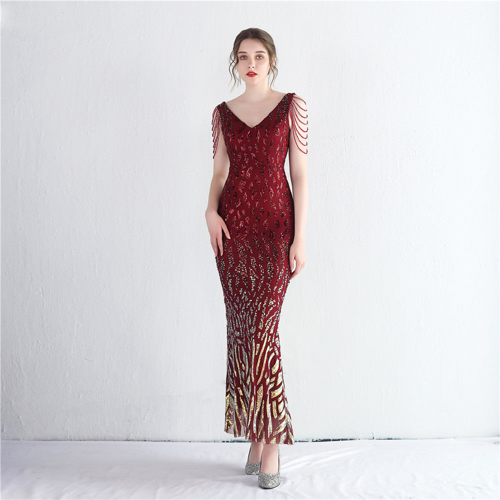 sequins plus Plus Size Fat Size Formal Party Evening Dress 8