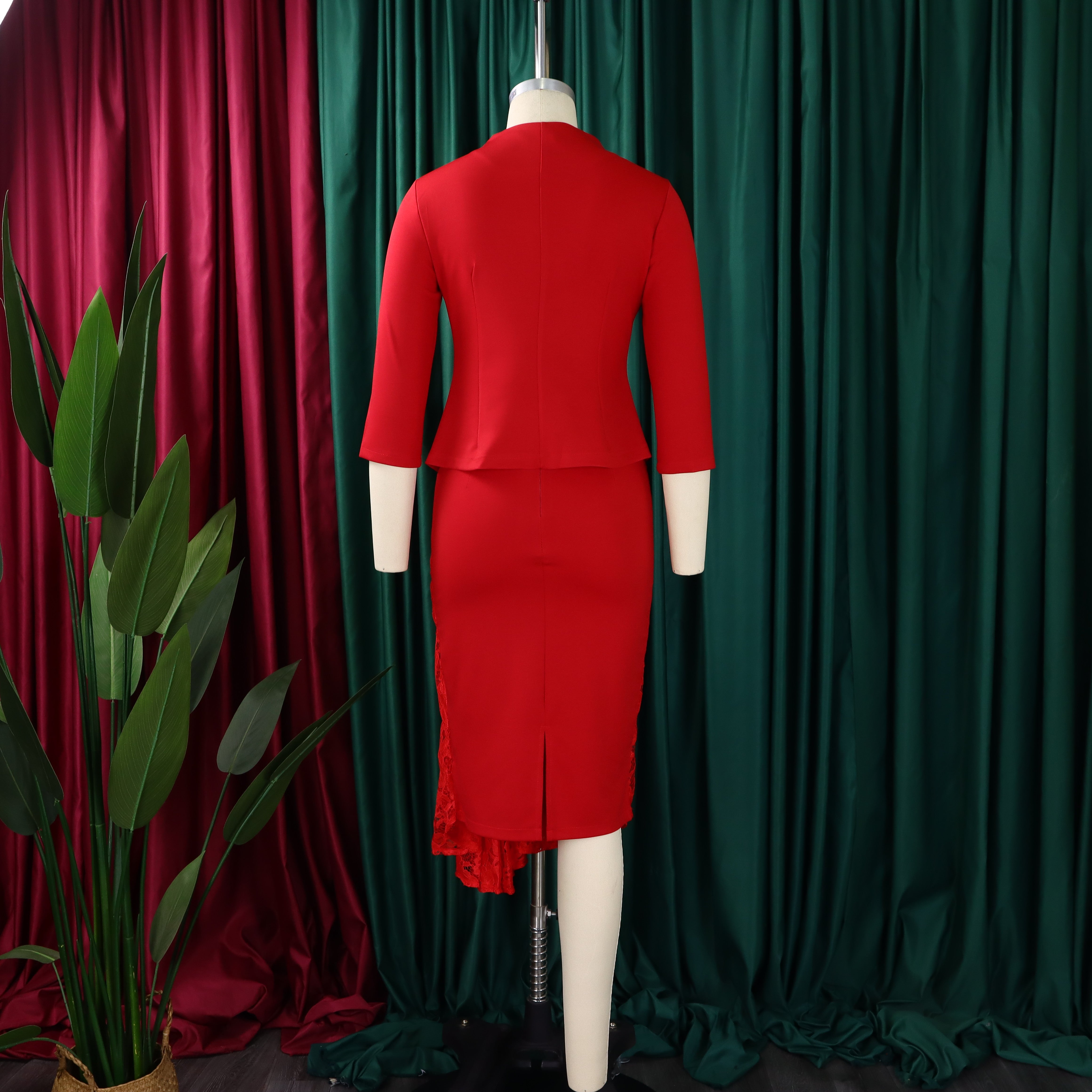 Women Spring Lace Patchwork African Dress 10