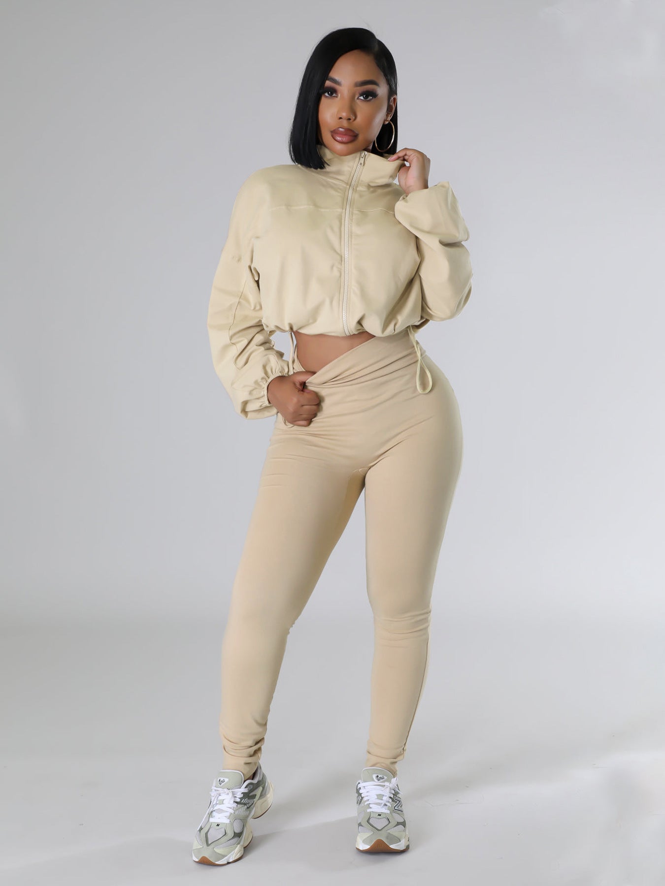 Women hooded loose long-sleeved top and long pants sports two-piece set 10