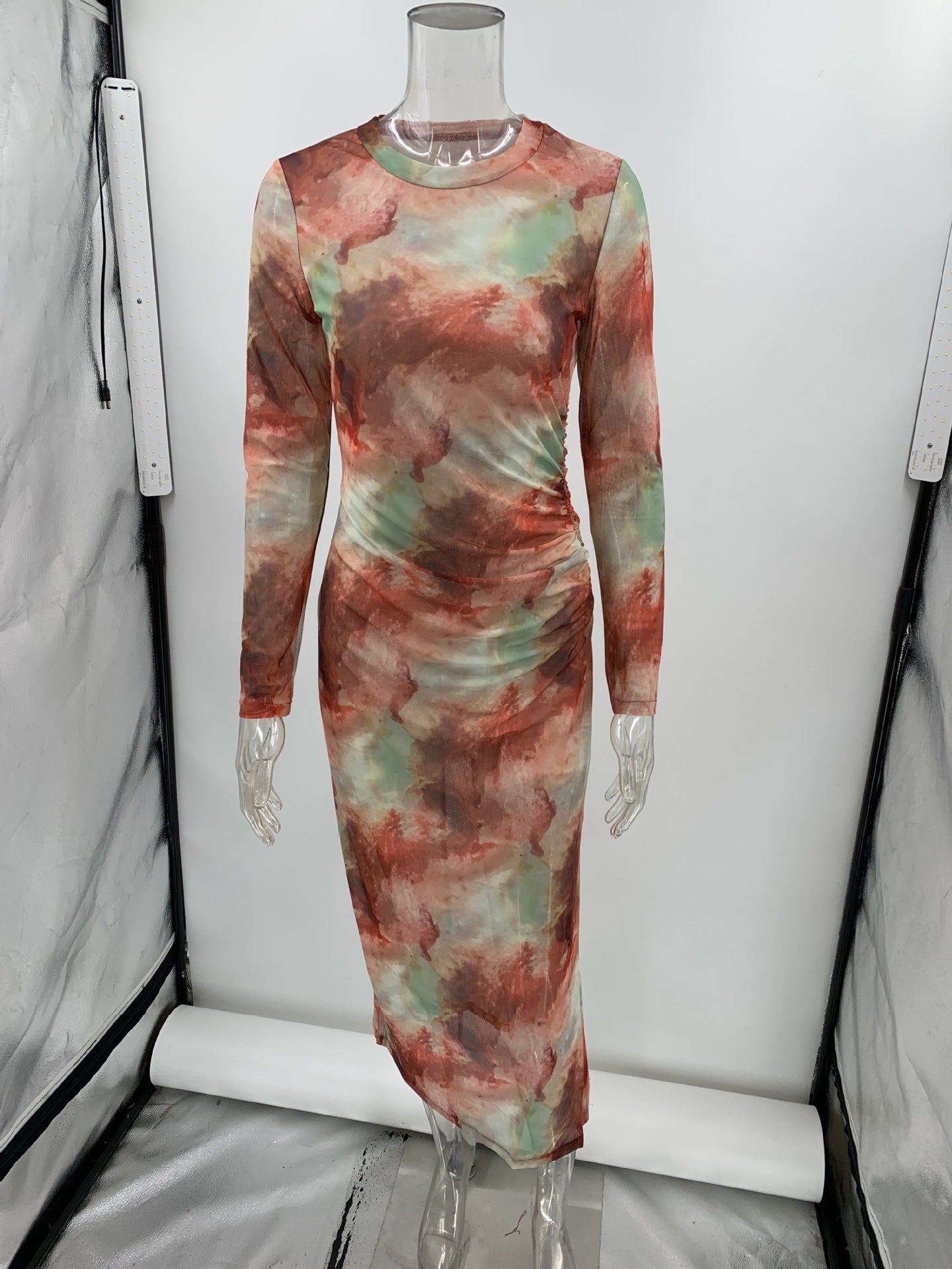 Autumn Mesh Sexy Printed Slim Long-Sleeved Dress 10