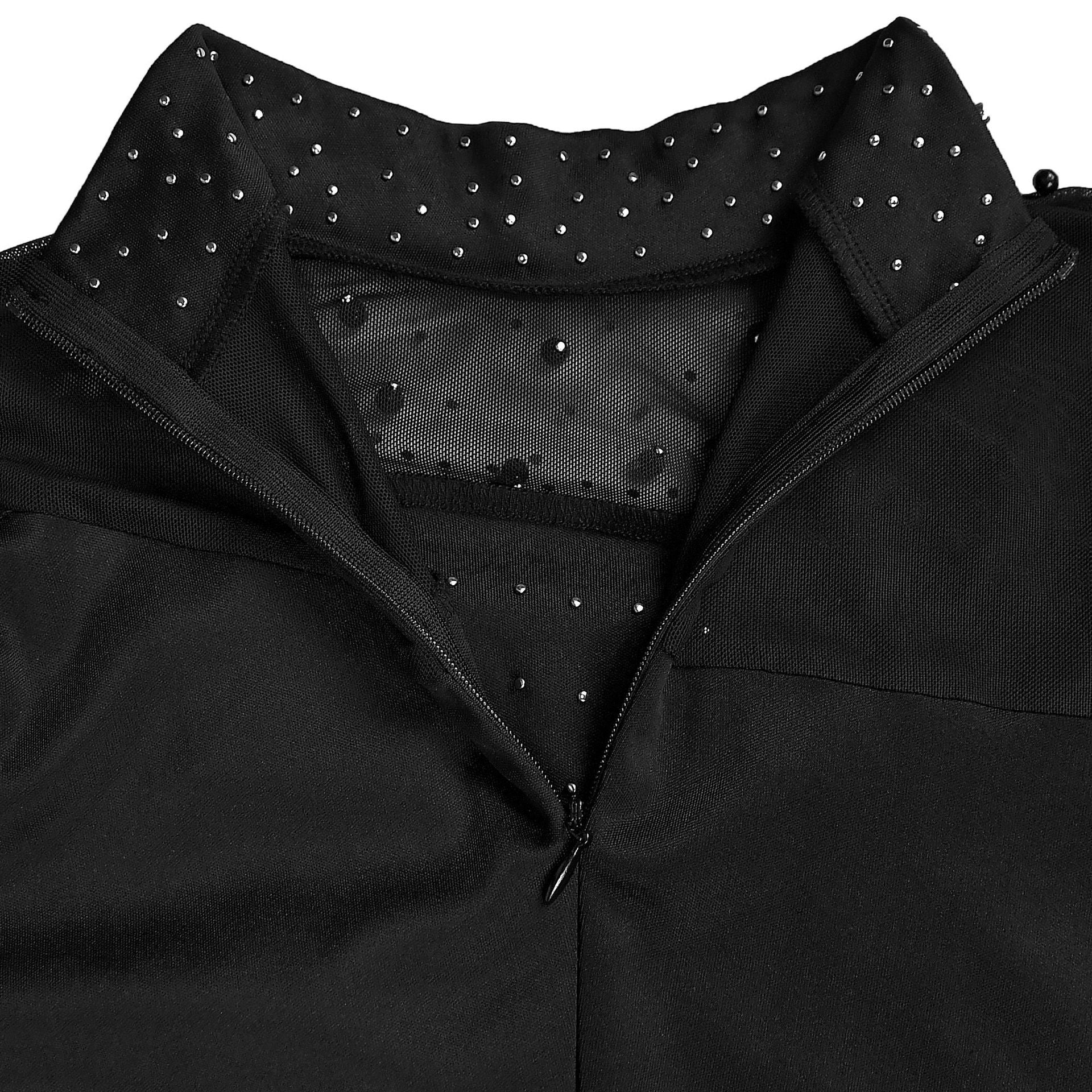 Women's Beaded Chiffon Mesh Cape Sleeve Evening Gown 14