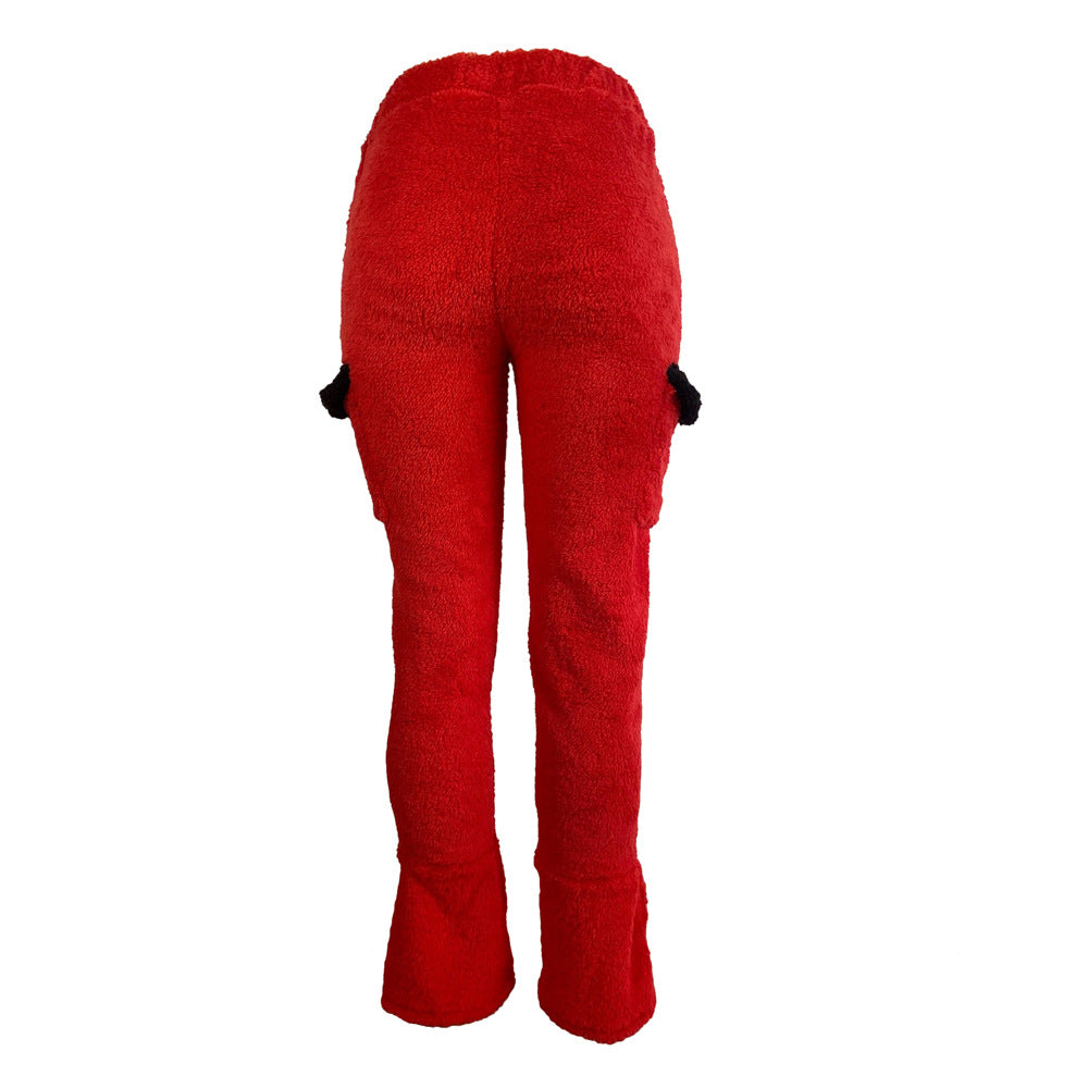 Women's Autumn Winter Fashion Slim Fleece Casual Trousers 14