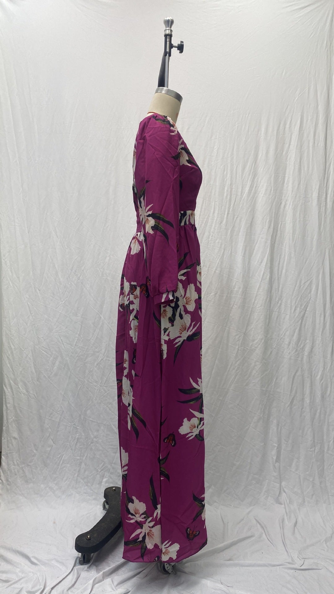 Summer V-neck Long Sleeve Printed Dress 4