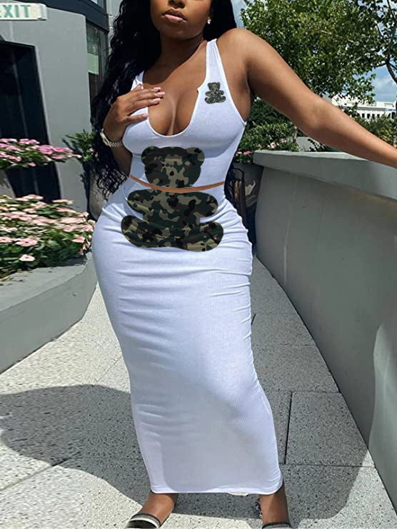 Women Summer Printed Sleeveless Top and Skirt Two-piece Set 3