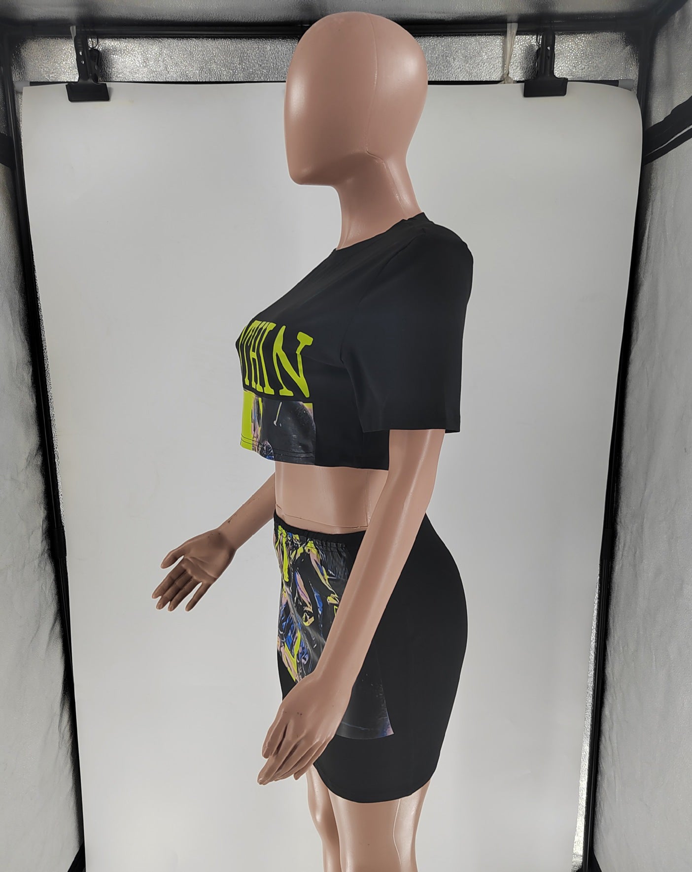 Women Casual Print Top and Skirt Two Piece Set 6