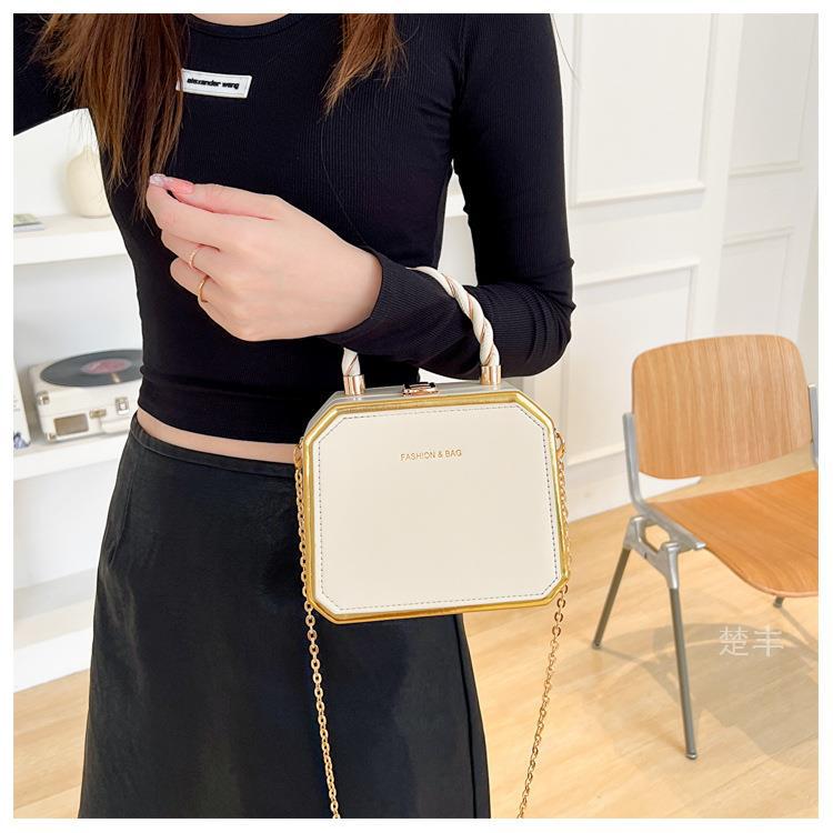 Small Bag Women's Fashion Chain Bag Hard Shell Handbag Shoulder Crossbody Box Bag 36