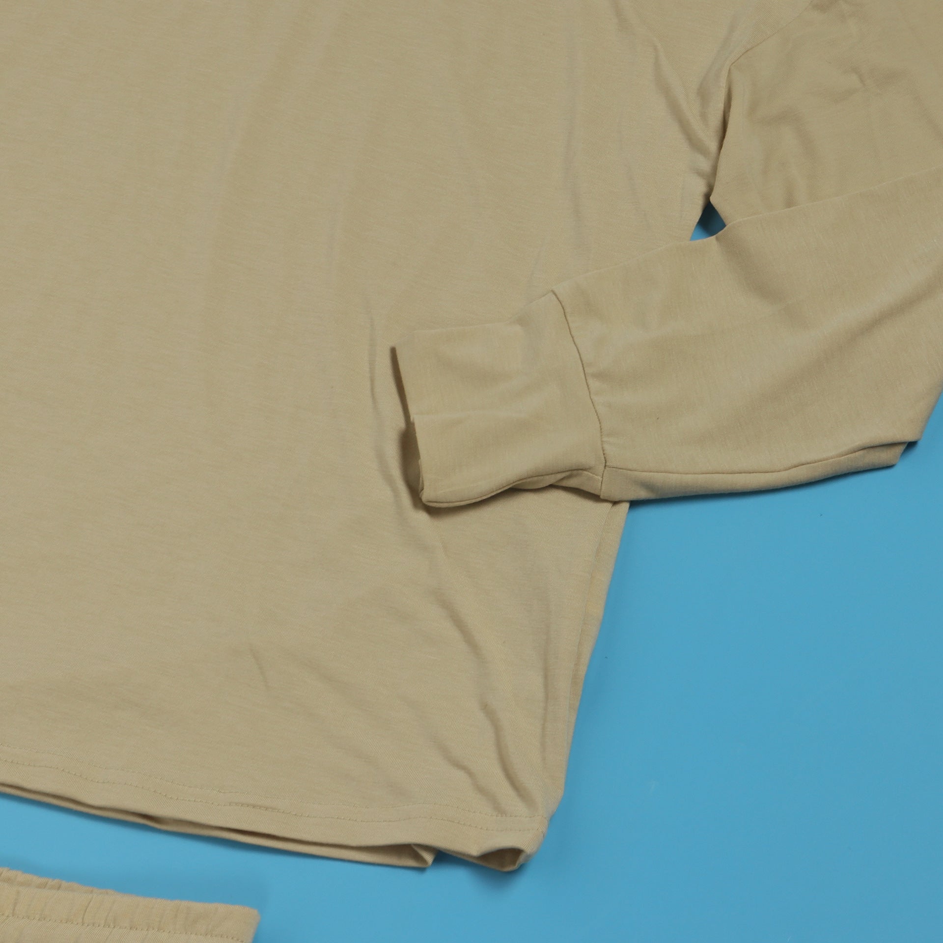 Women Solid Casual Slash Shoulder Top and Pant Two-piece Set 33