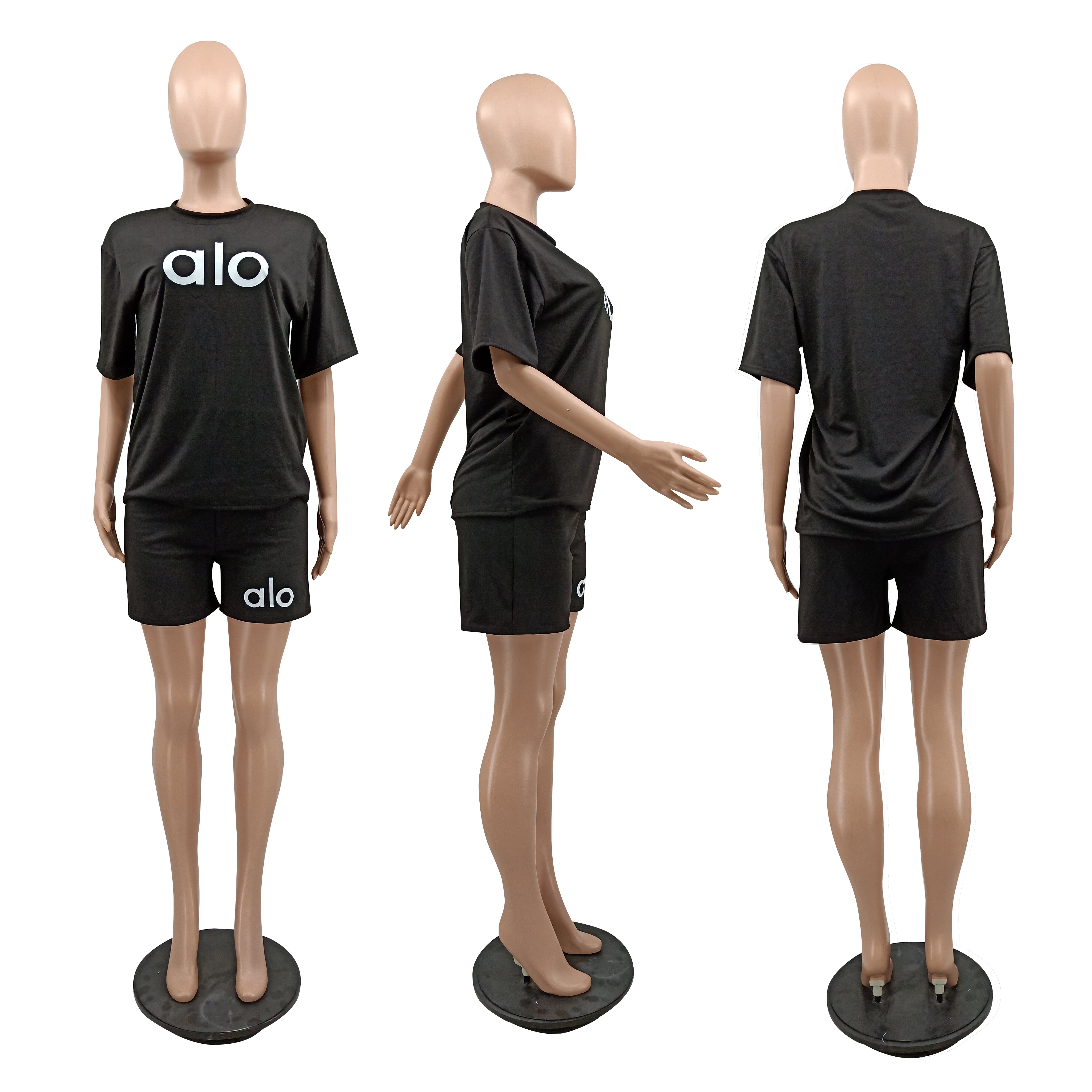 Women Summer Casual Printed Two-Piece Top and Shorts Set 7