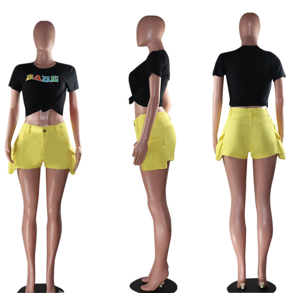 Women's Pocket Denim Shorts Casual Summer Style 5