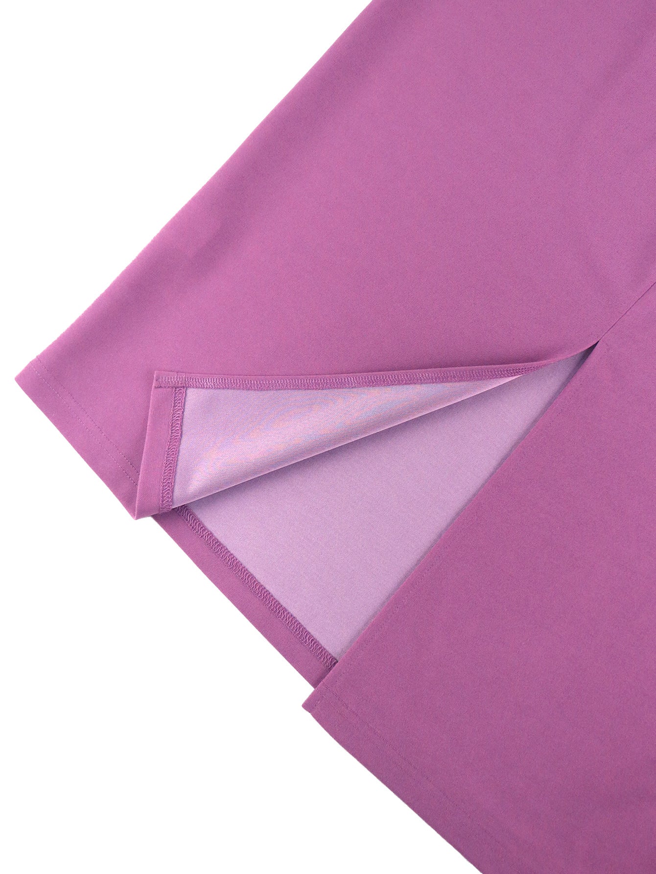 Chic Purple Ruffle Pearl Long-Sleeved Midi Dress 10