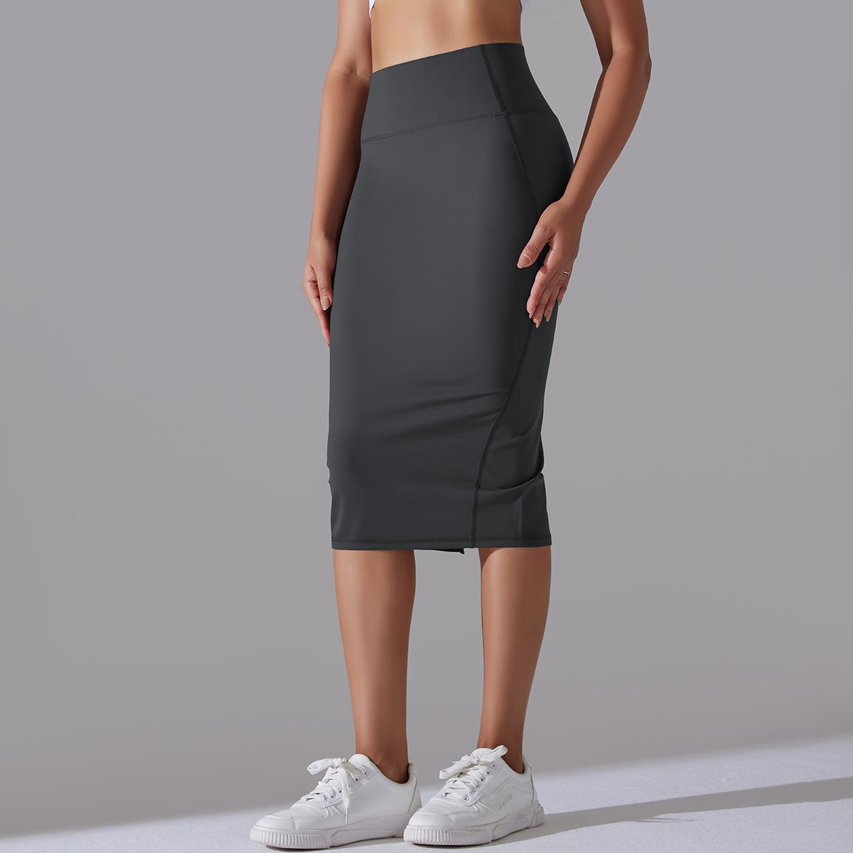 Women High Waist Stretch Slit Sports Skirt 71