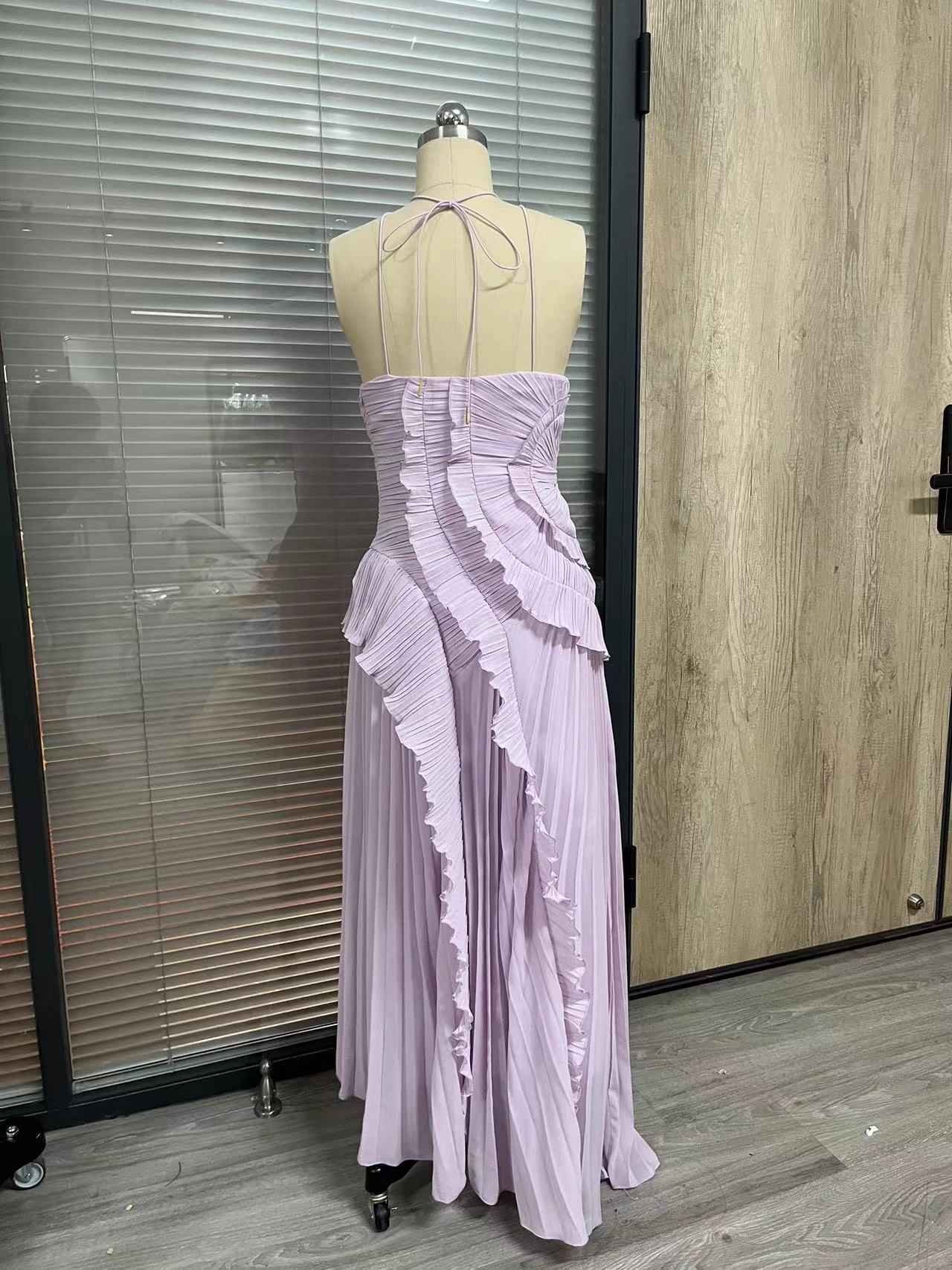 Women's Ruffled Pleated Luxury Chiffon Dress 19