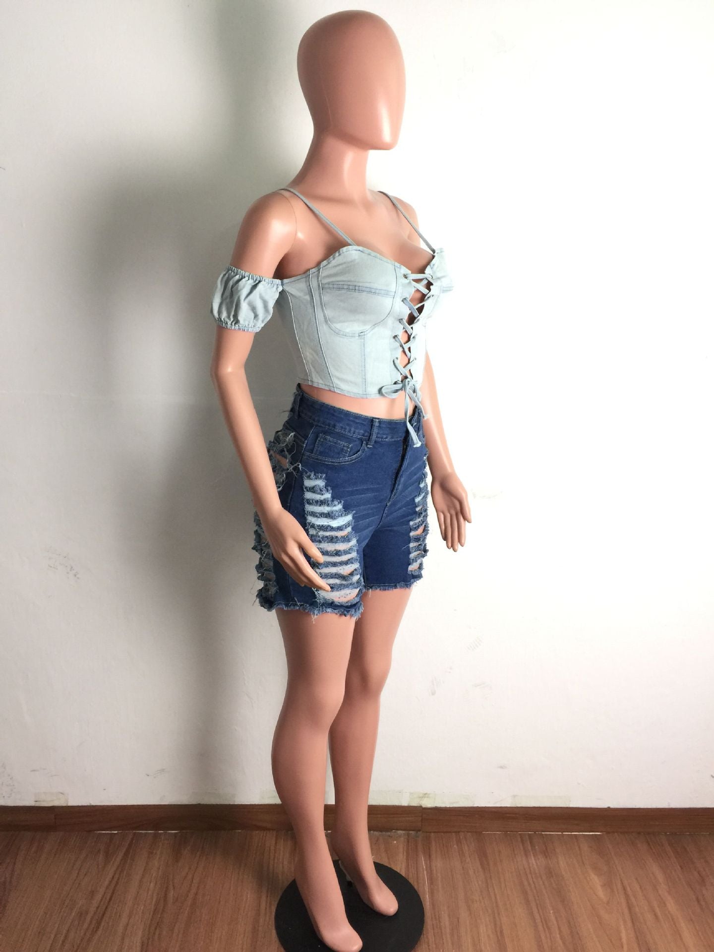 Women's Washed Distressed Destroyed Sexy Denim Shorts 9