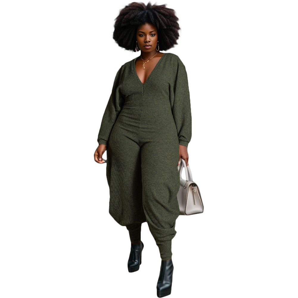 Women Ribbed Solid Patchwork Jumpsuit 8