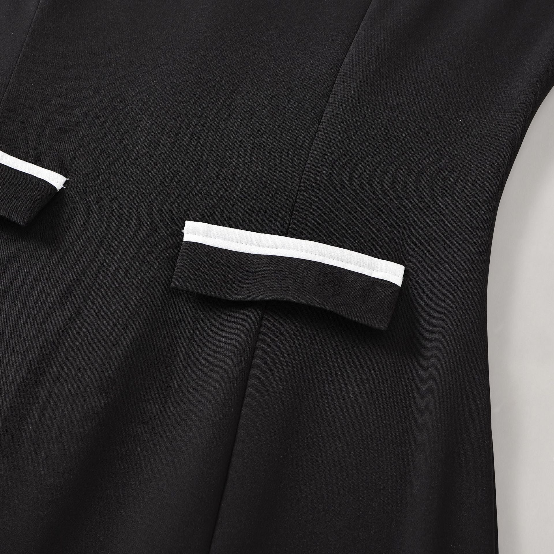 Women summer sleeveless French contrast color dress 11