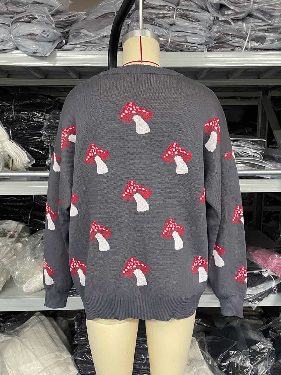 Women Loose Contrast Jacquard Knitting Sweater 11