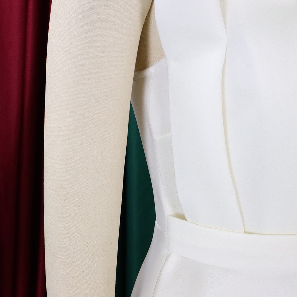 Plus Size Women Solid Sexy Pleated Formal Party Dress 38