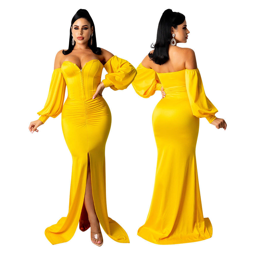 Women Sexy Solid Long Dress 3