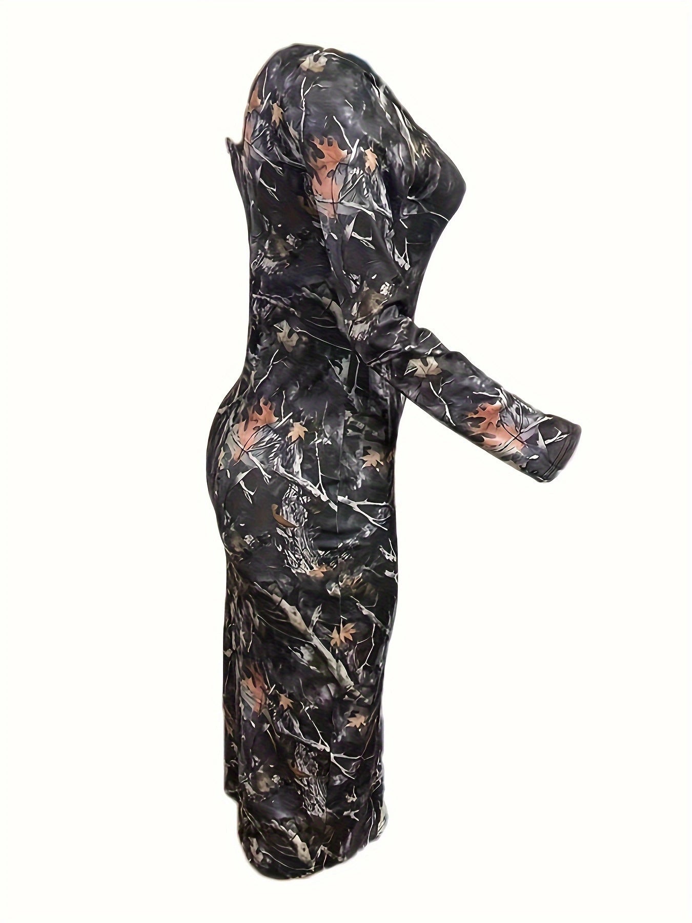 Women maple leaf sexy long-sleeved Bodycon dress 5