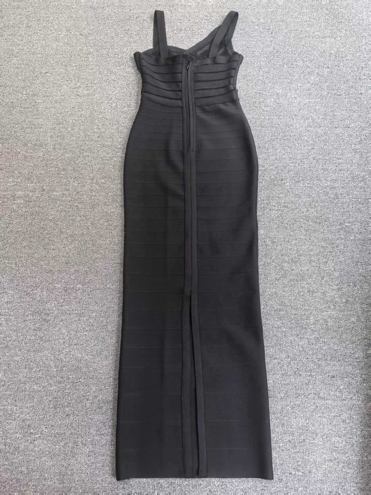 Women cross hollow V Neck black and white Formal Party dress 12