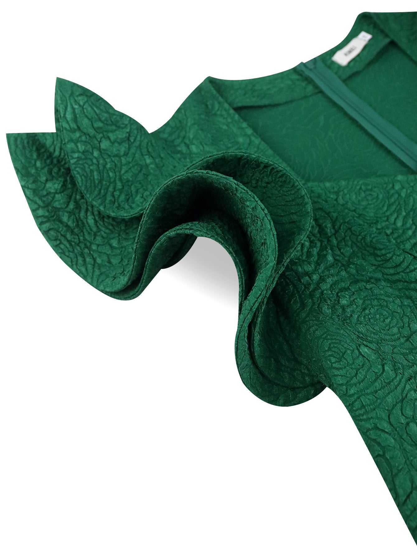 Women elegant ruffle square neck rose jacquard Formal Party Dress 12