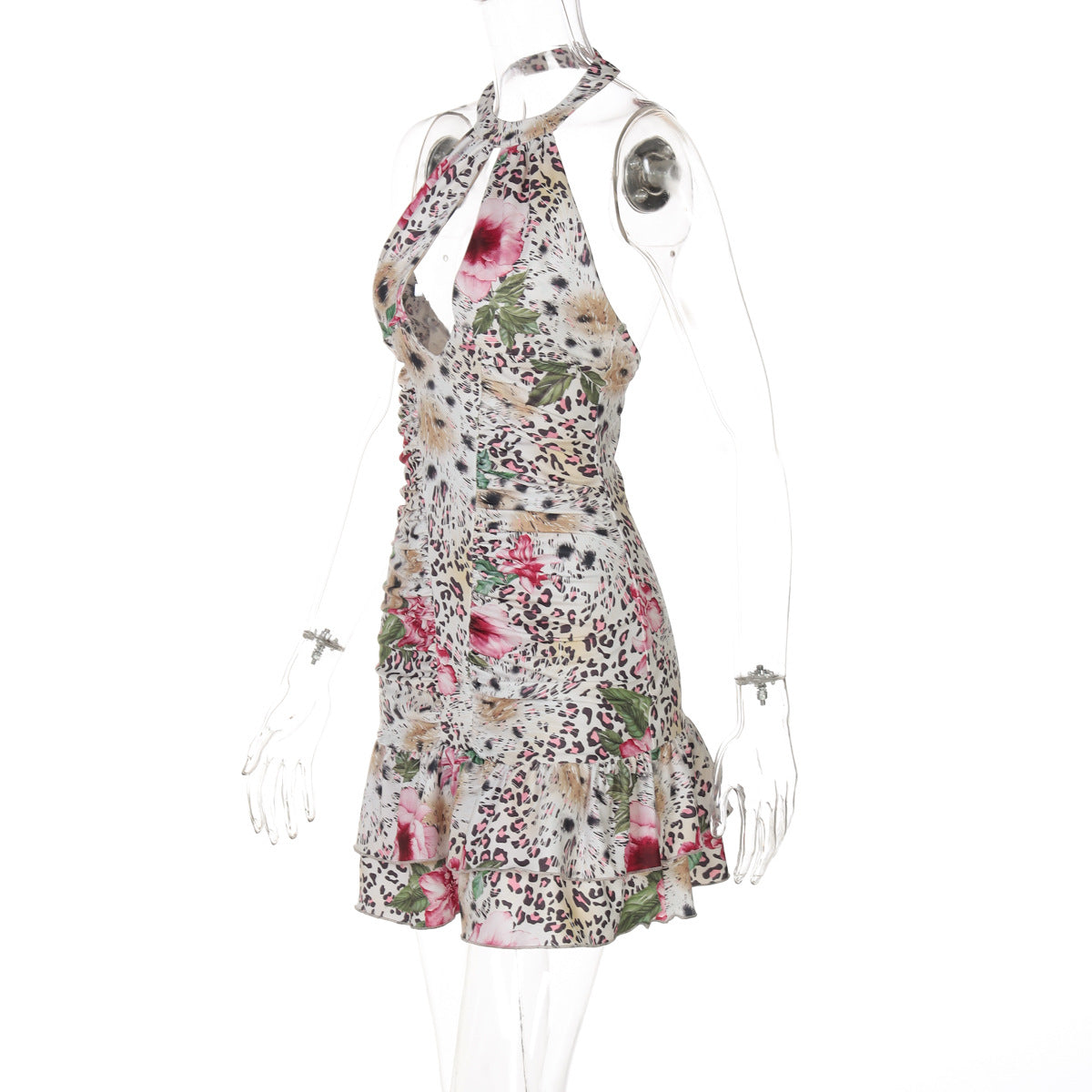 Summer Halter Neck Low Back Printed Dress Fashion WomenŸ??s Gown 6