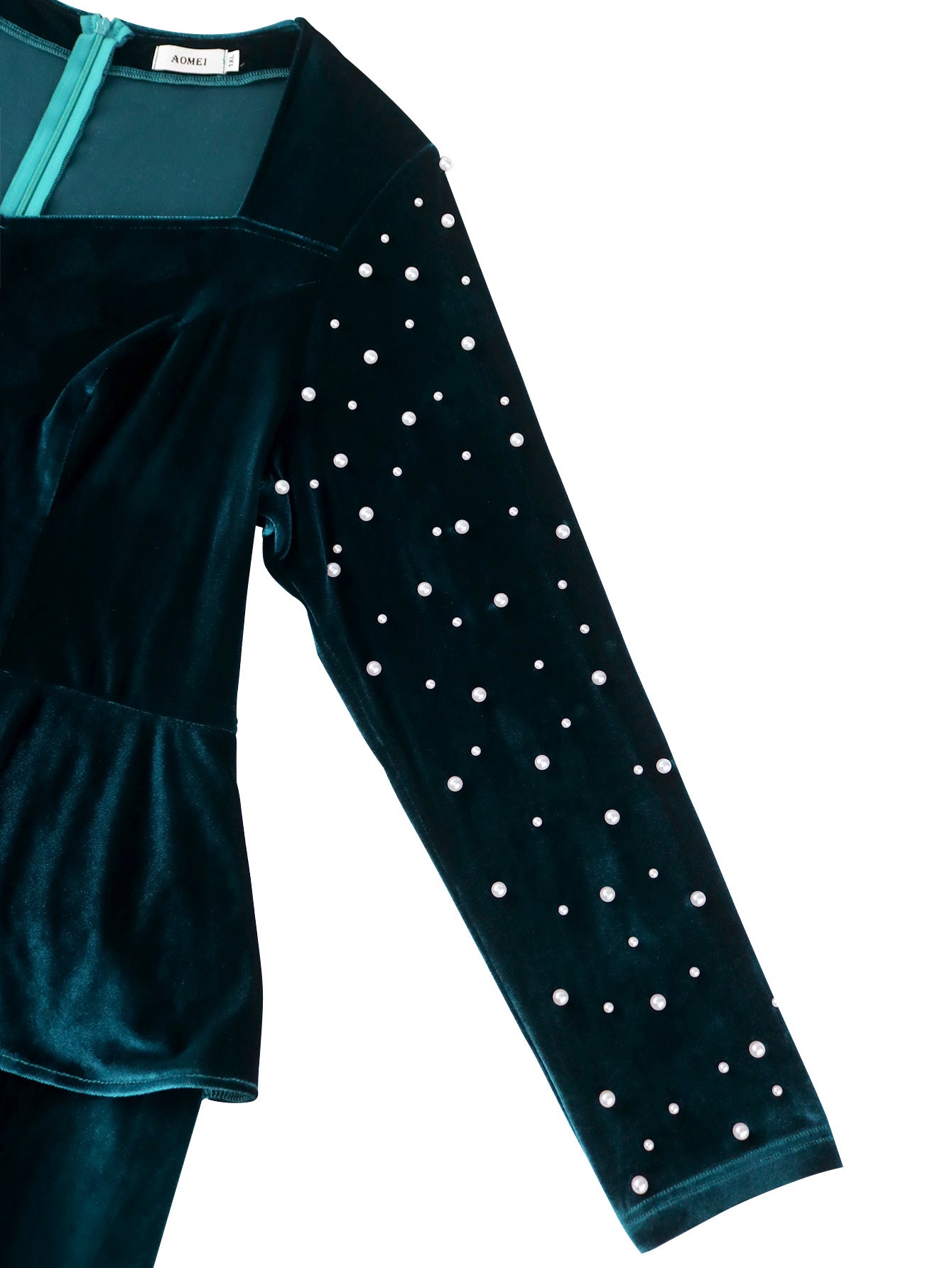 Women Elegant Long Sleeve Beaded Dress 8