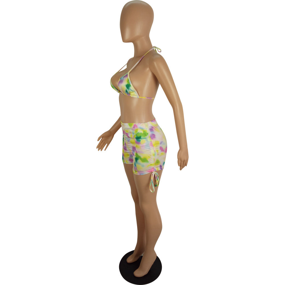 Spring And Summer Women's Sexy Multi-Color Printed Two-Piece Shorts Set 21