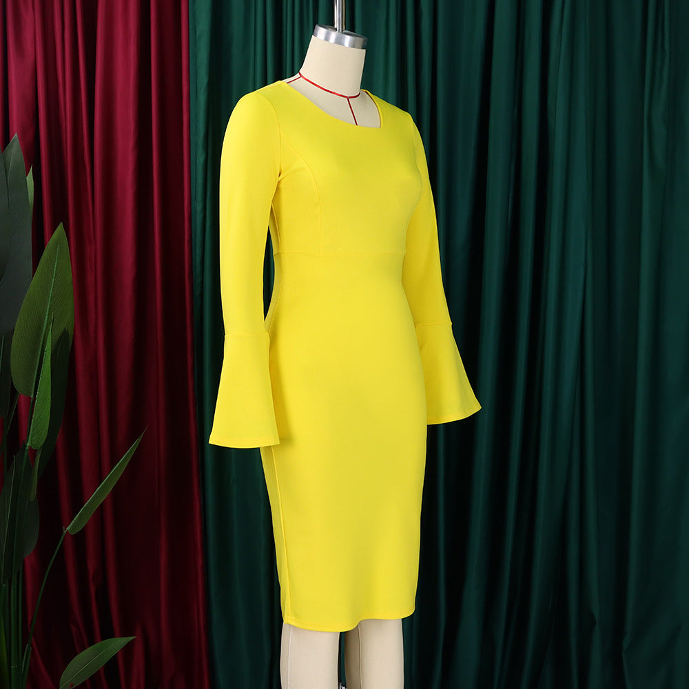 Women's Autumn Fashion Chic Elegant Africa Plus Size Bodycon Dress 8