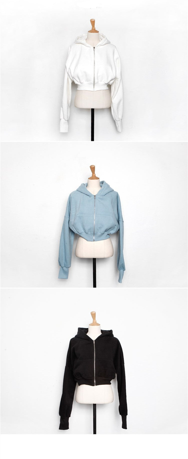 Autumn and winter chic fashion hooded short sportsCasual zipper women's trend Hoodies 19