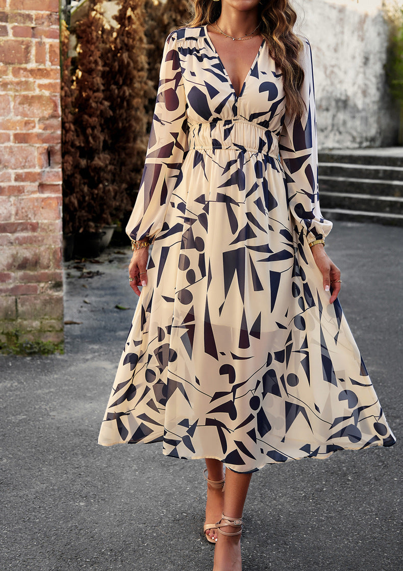 Women Fall Boho Holidays Casual Print Dress 6