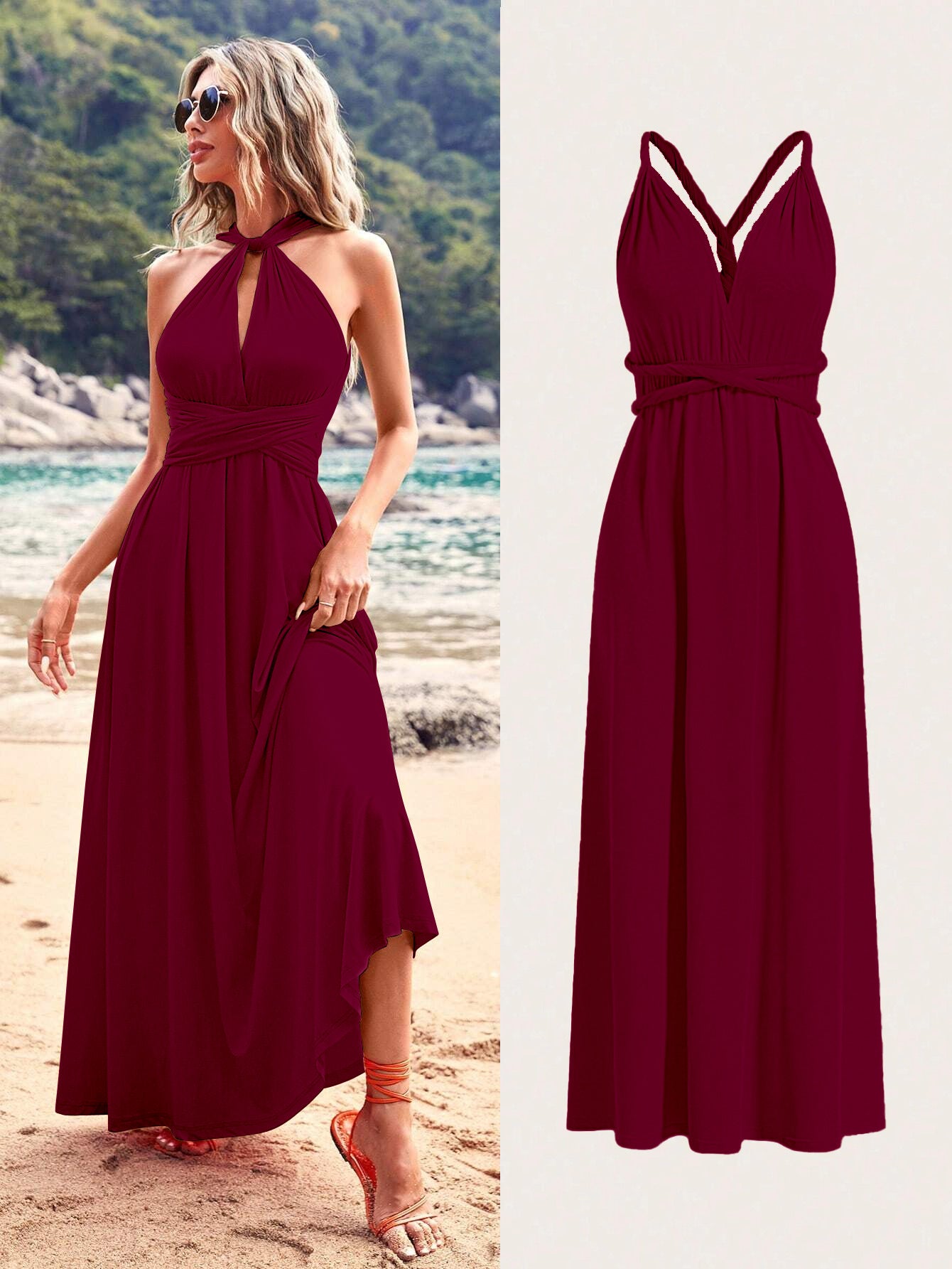 Women cross Lace-Up Backless sexy dress 9