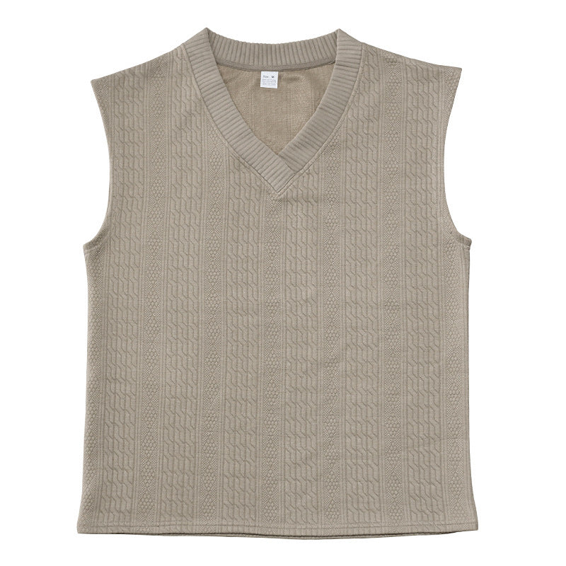 Men's Summer Loose Sleeveless T-Shirt Shorts Men's Summer Casual Jacquard Knitting Set 47