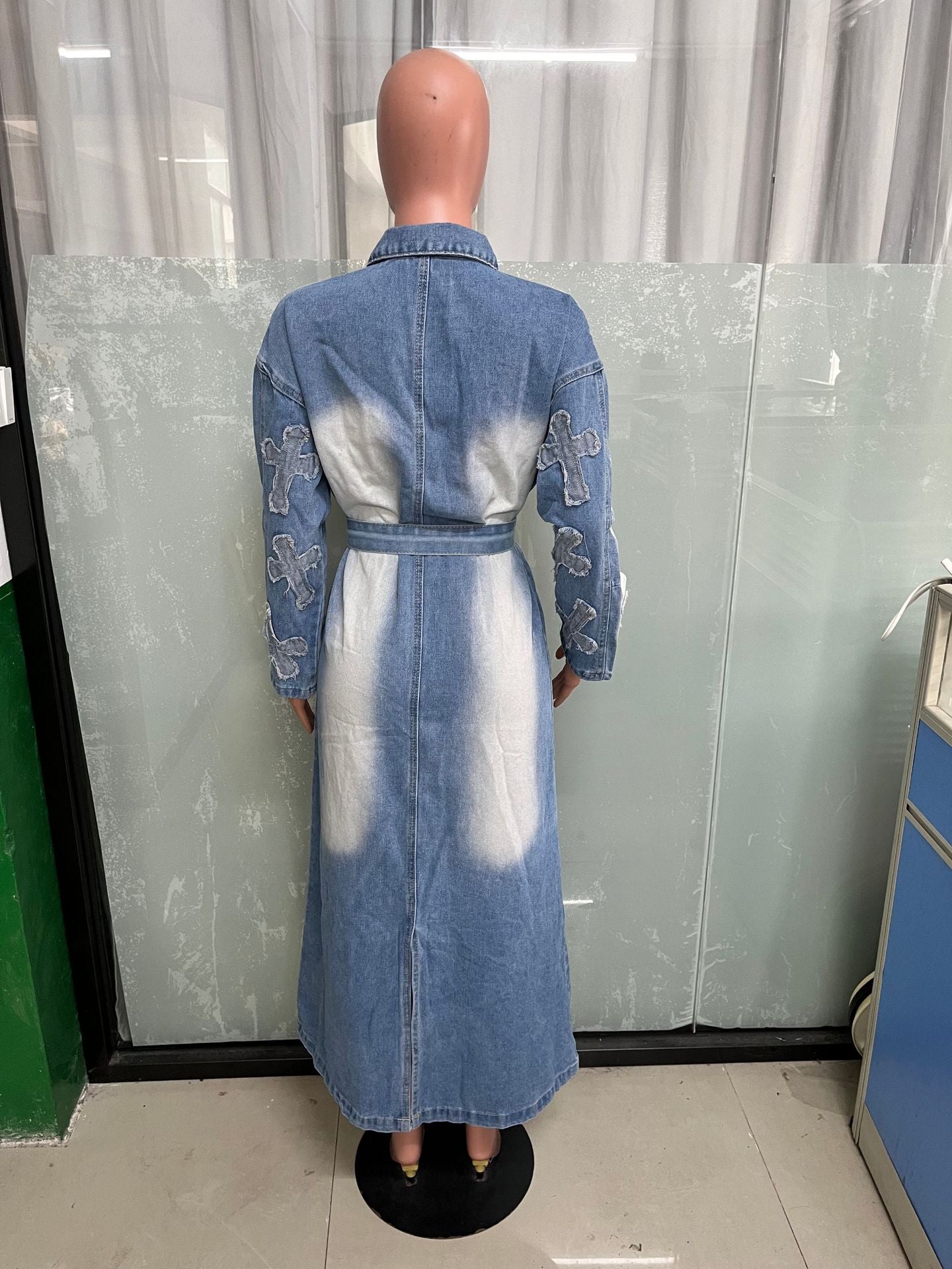 Women Cross Embroidered Denim Jacket 9