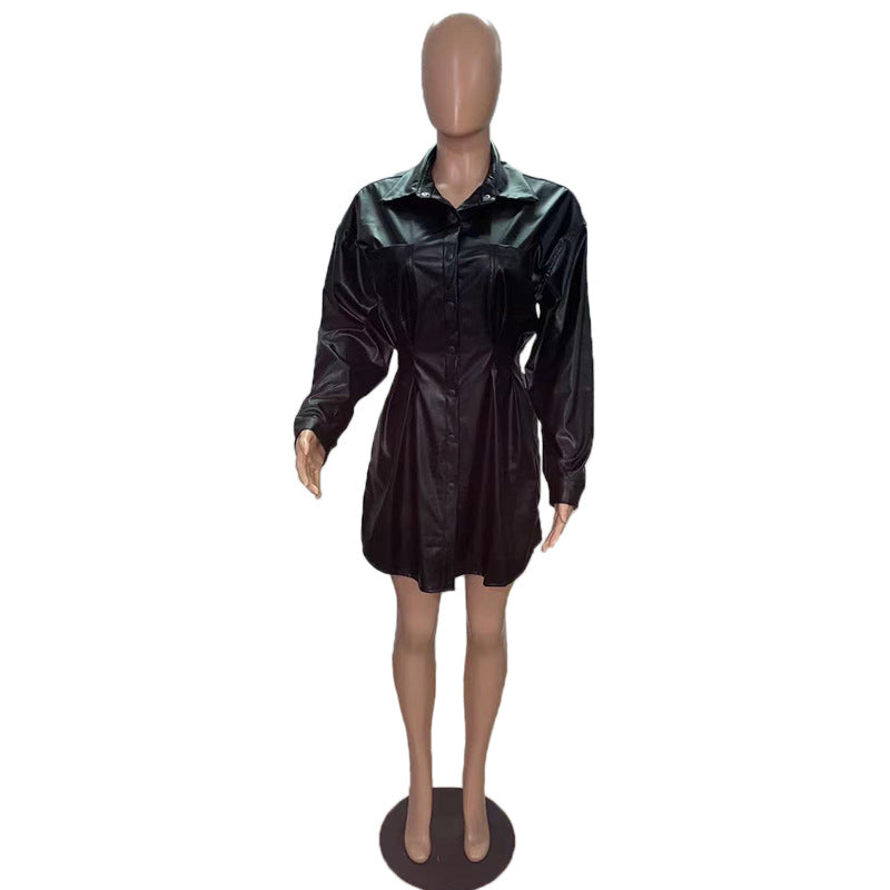 Women Fall/Winter Jacket Pleated Waist Dress 8