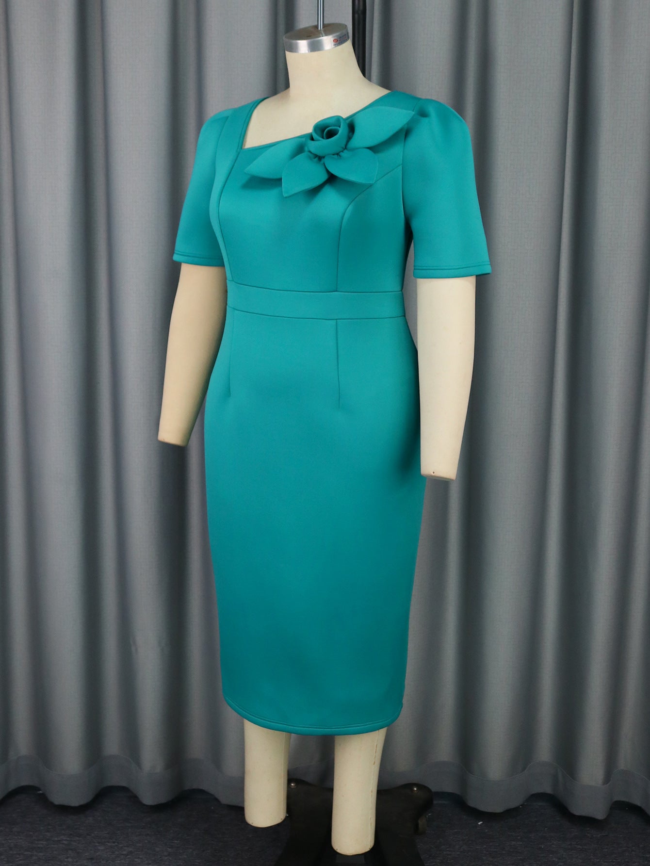 Women asymmetric collar Formal Party Dress 7