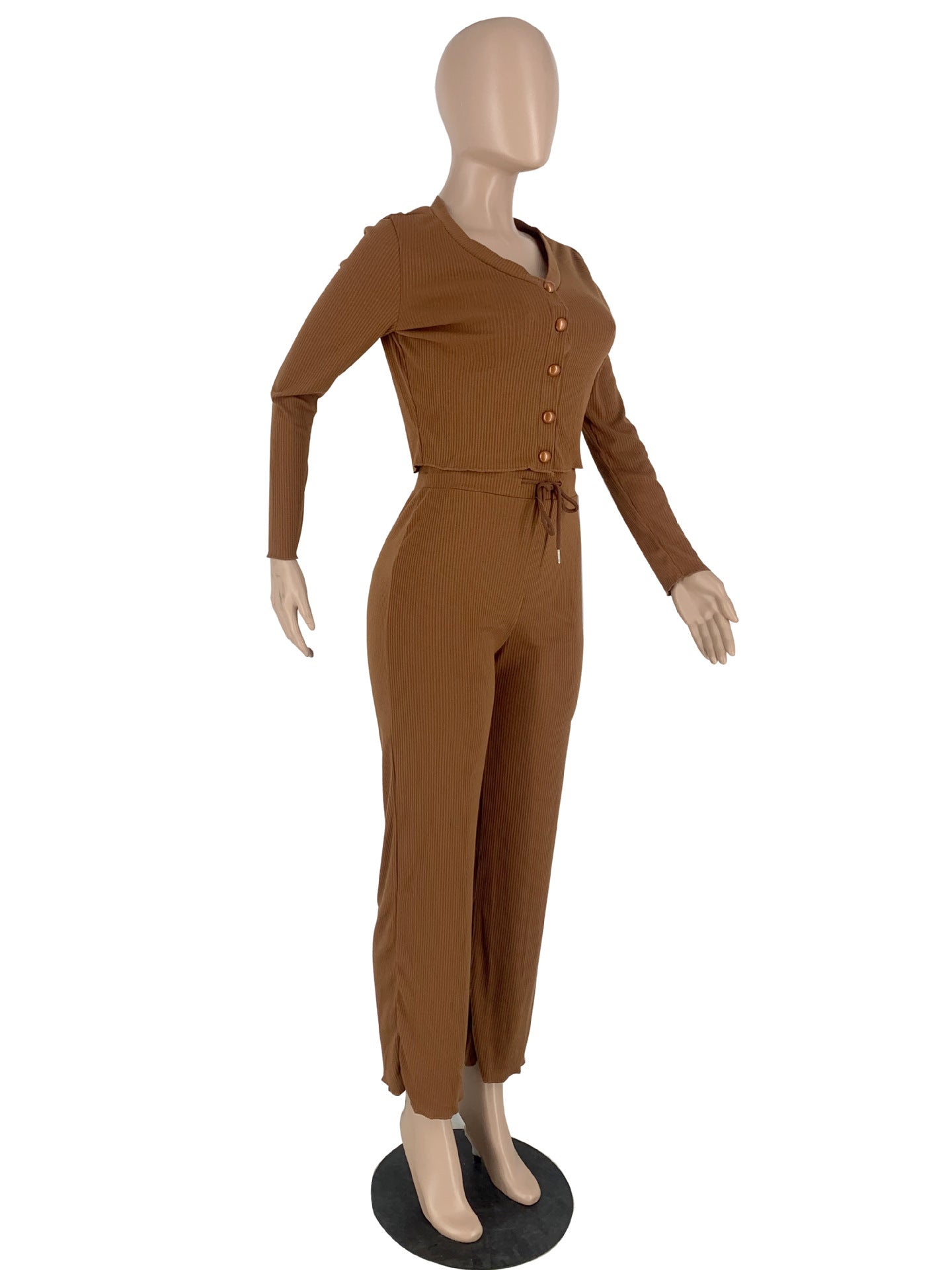 Women Casual V-neck Top and Pant two-piece set 17