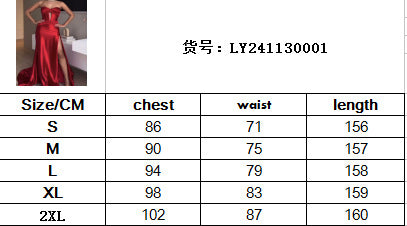 Women's Sexy Hollow Strapless Slit Evening Dress 4