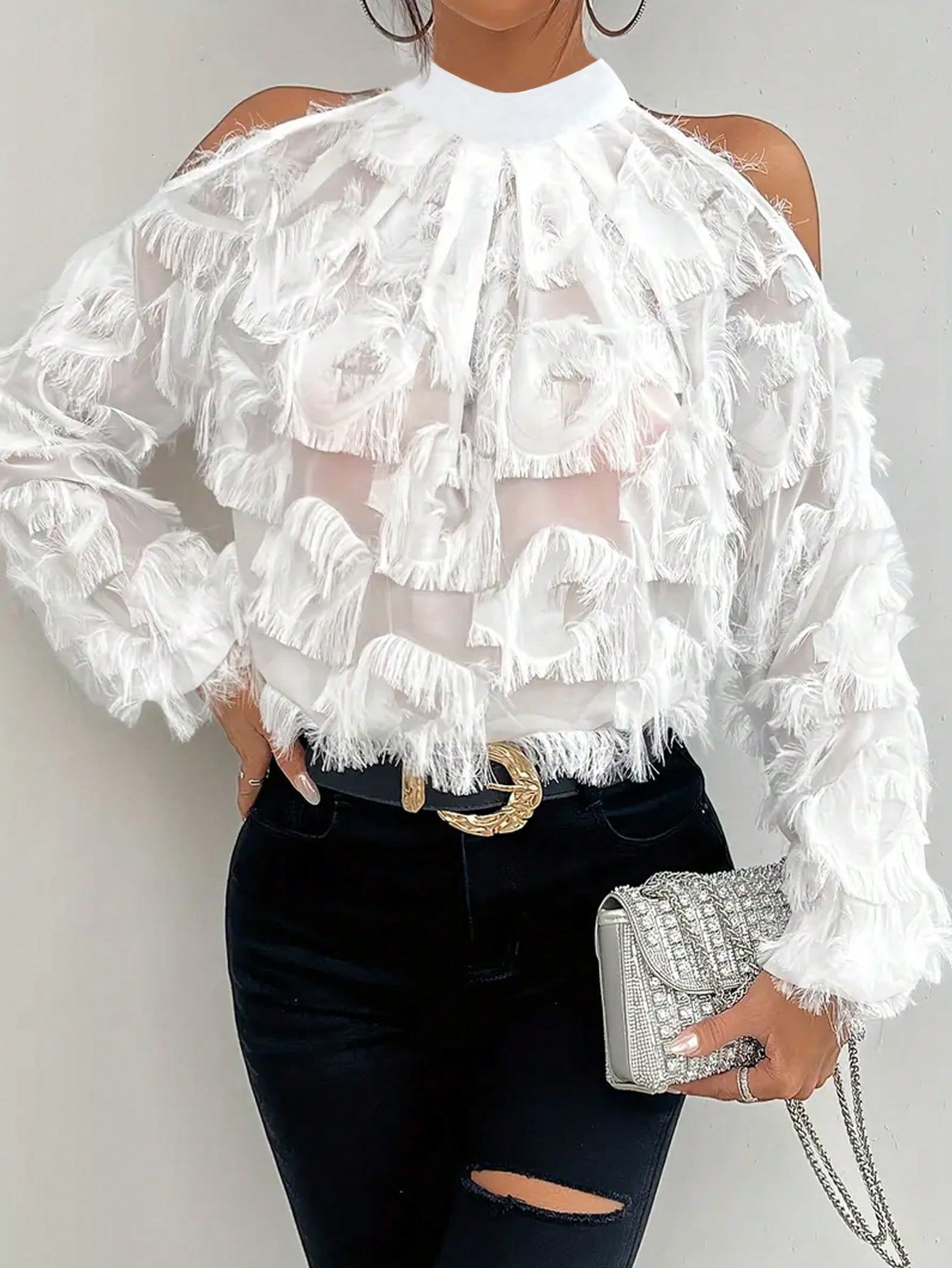 Women off-shoulder long-sleeved elegant Top