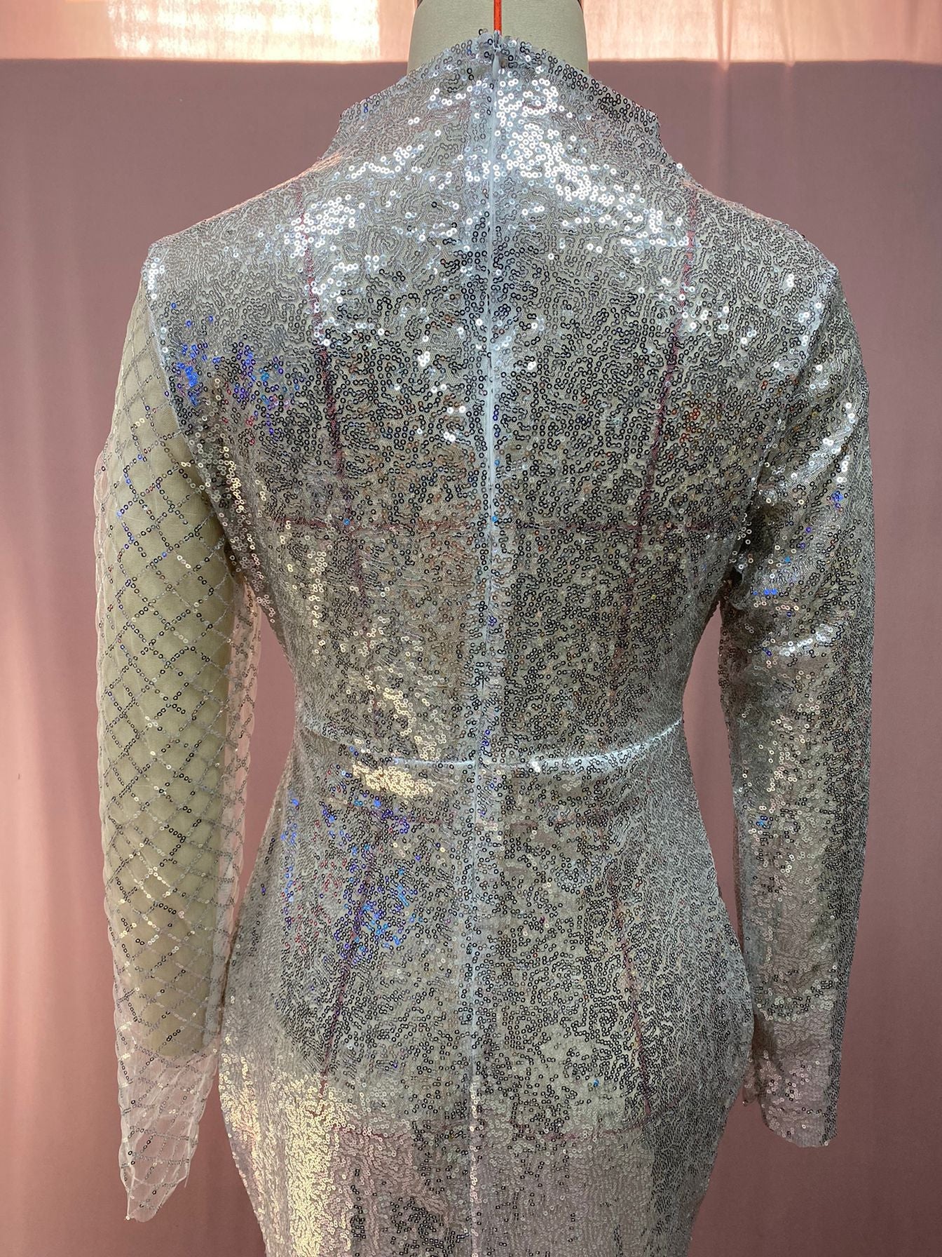 Cutout Off Shoulder Dress Round Neck Slim Chic Sequin Dress Women 8