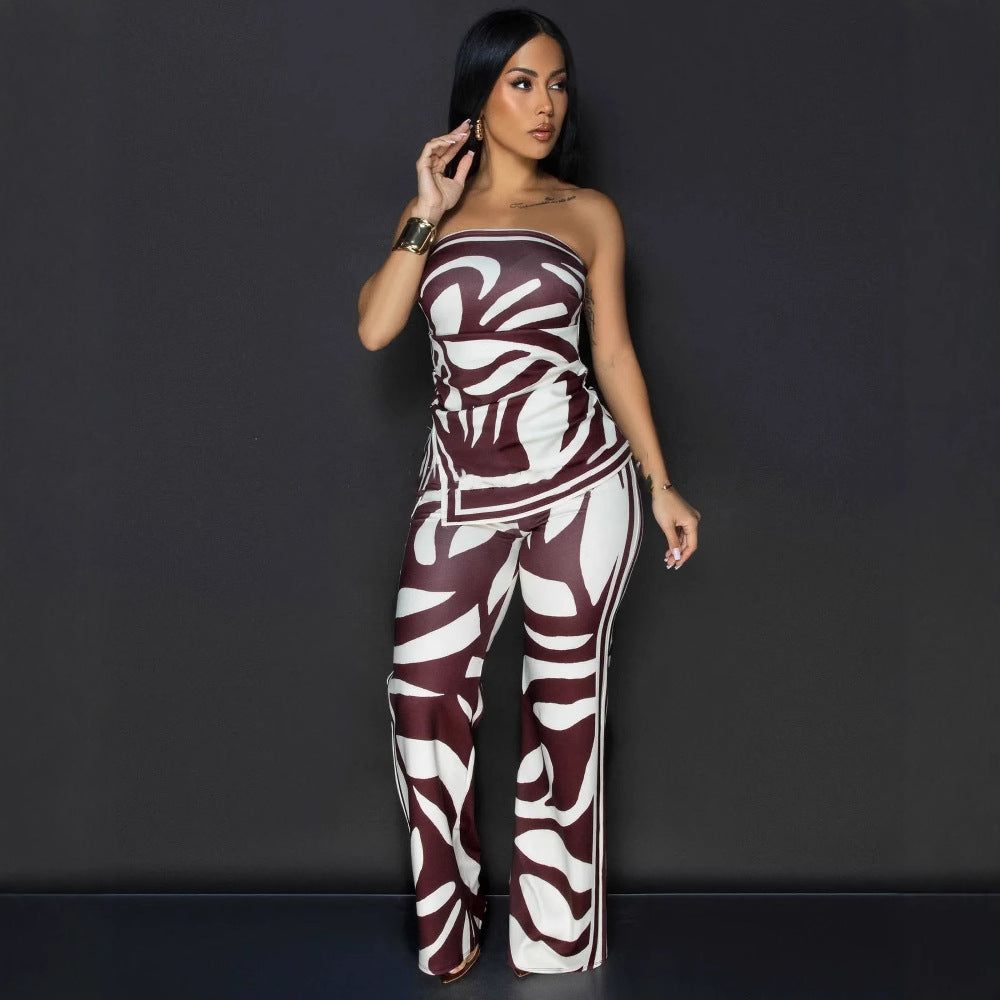 Women Sexy Print Two Piece Set