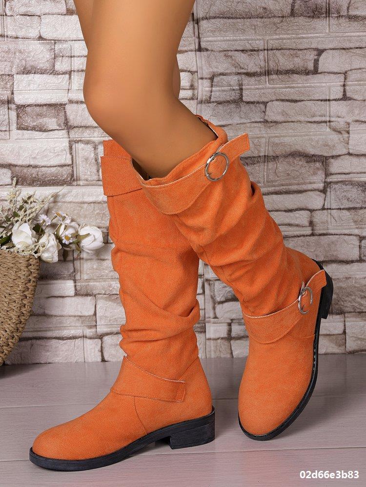 Plus-Size Women Block-Heeled Slimming Boots 6