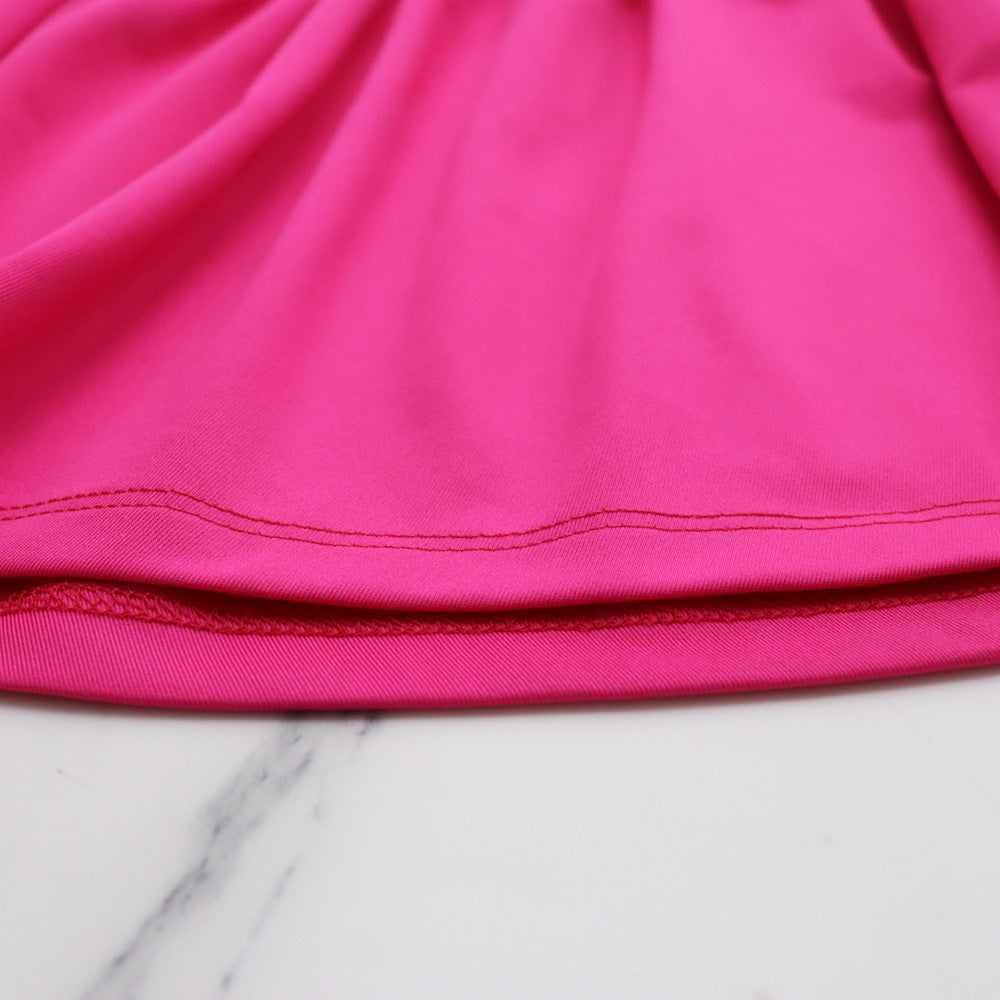 Tight Fitting Short T-shirt High Waist Casual Simple Irregular Skirt Two-piece Set 23