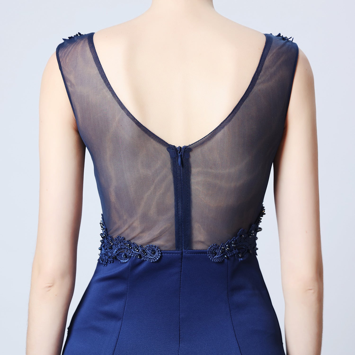 Women Beaded Fishtail Evening Dress 19