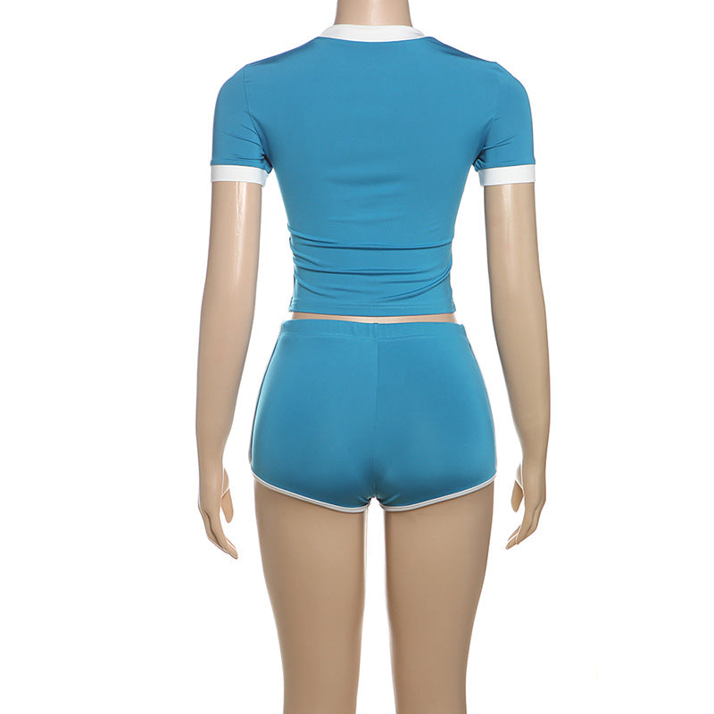 Women Style printed Crop Top and shorts two-piece set 13