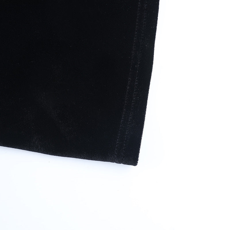 Women lace velvet autumn sexy suspender dress 13