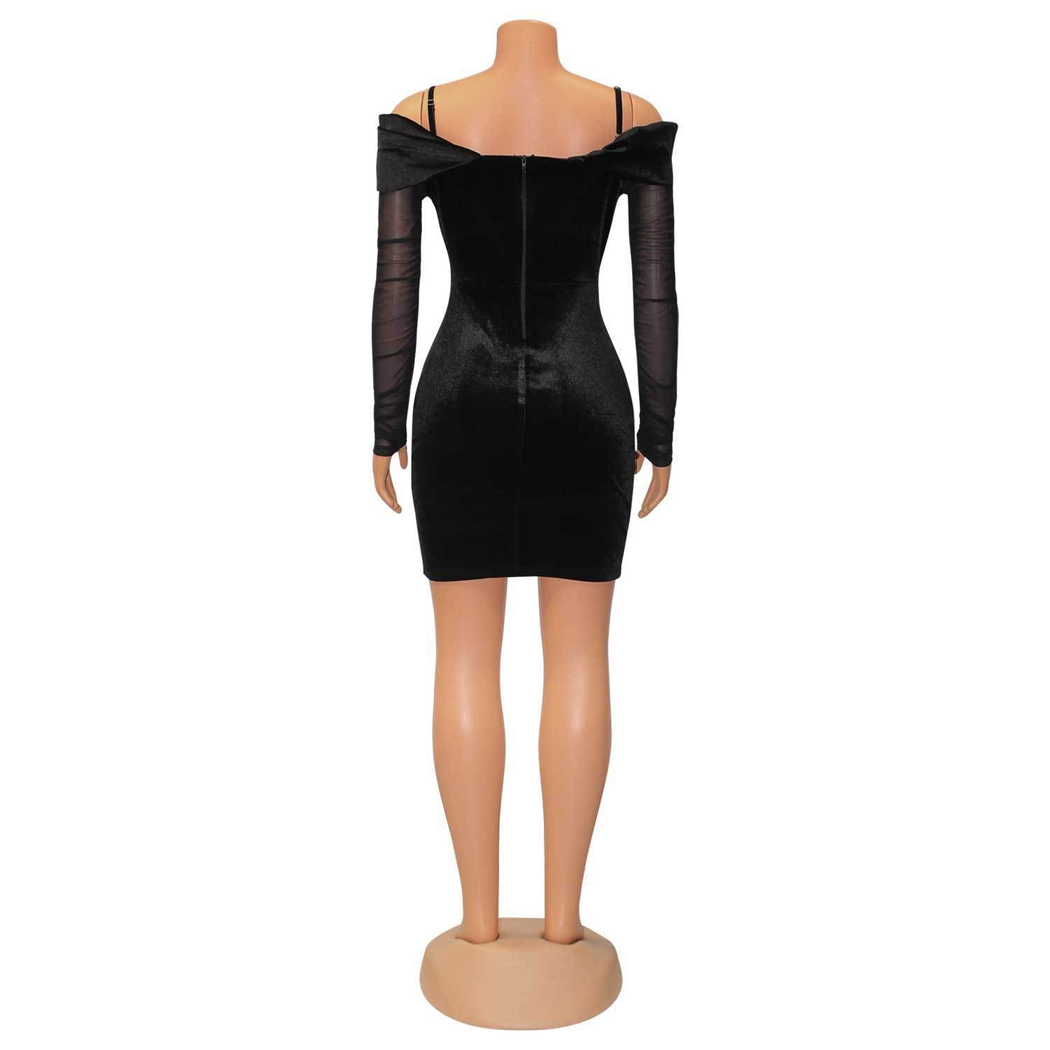 fashion sexy Tight Fitting Mesh long-sleeved dress for women 15