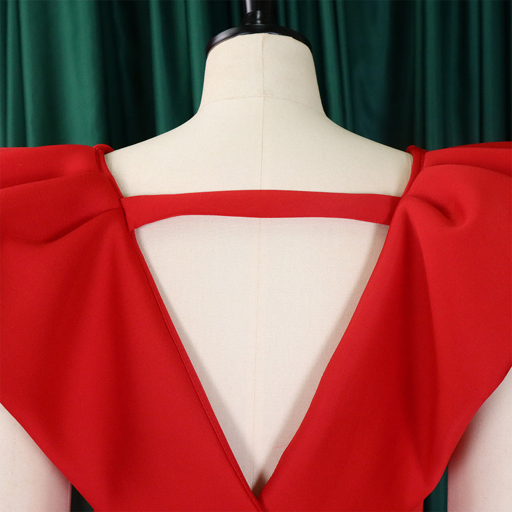 Women's Deep V Neck Sexy Swing Formal Party Dress 27