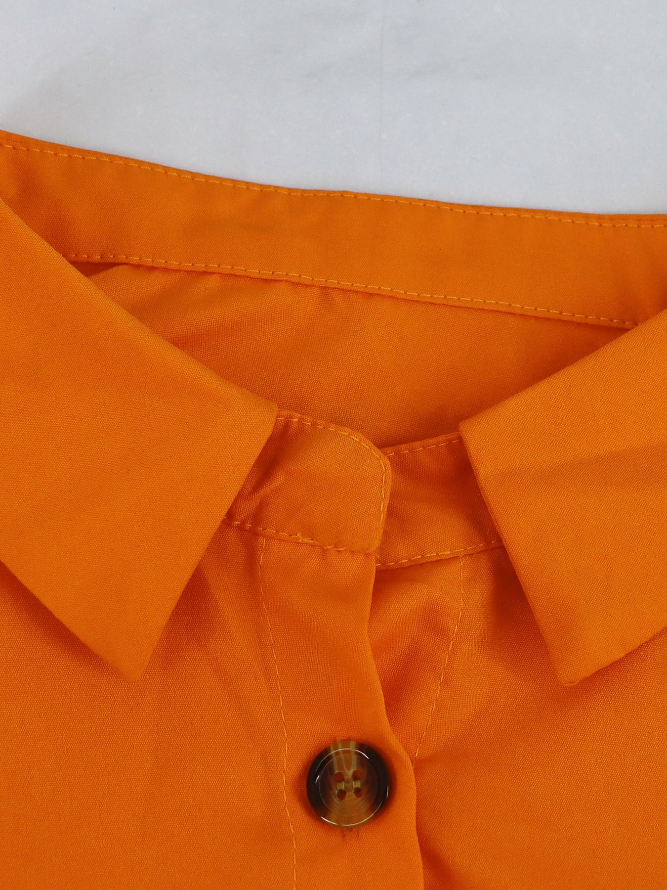 Women Casual Orange Short Sleeve Top and trousers two-piece set 5