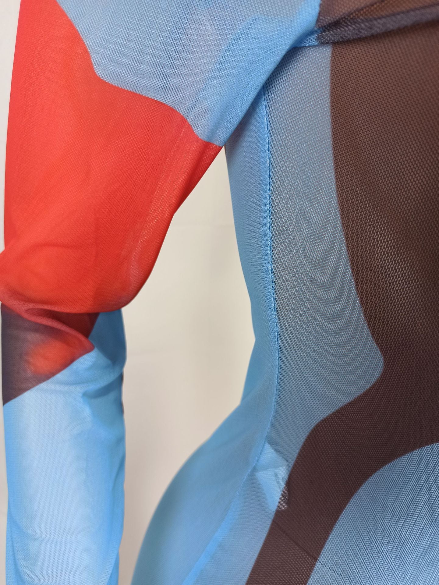 Women's Clothing Sexy Printed Mesh Slit Dress For Women 12